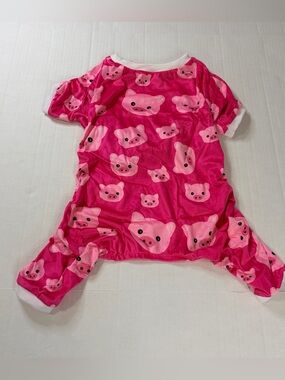 Cute Bone Dog Pink Onesie With Pig Face